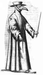 Thomas Bartholini's beak [plague] doctor - 1661  Courtesy Doug Caldwell/Wikimedia Commons